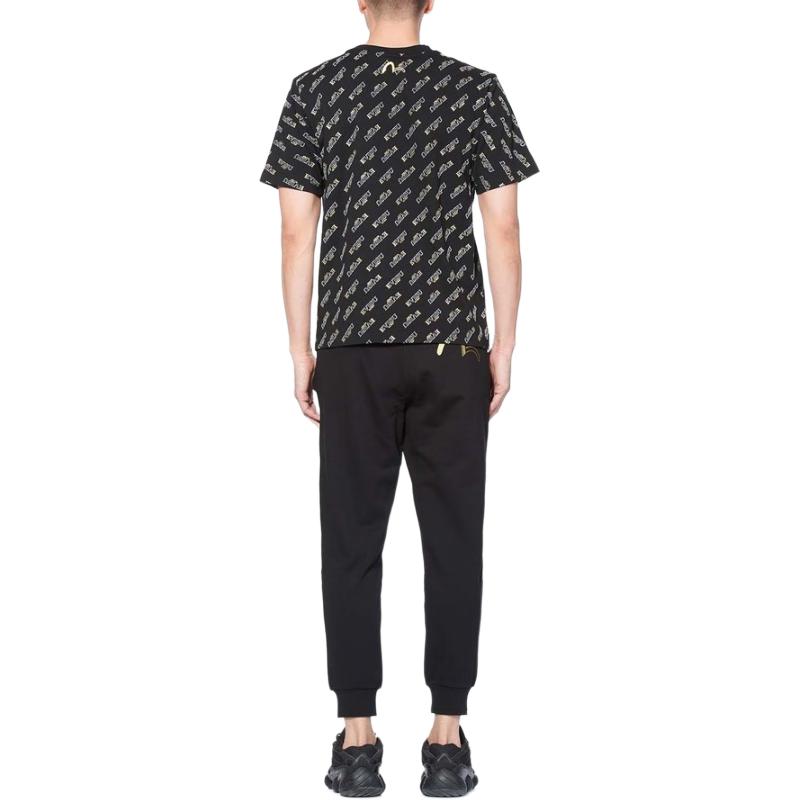 Evisu SS20 All Over Logo Print T-Shirt Men Tops Black 2ESGNM0TS610XX