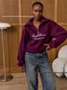 Retro Oversized Half-Zip Hoodie with Thick Lapel