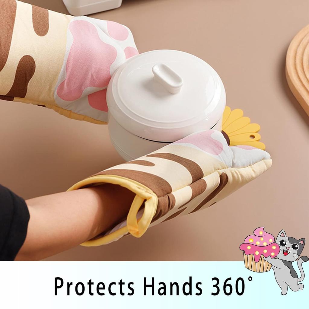 Funny Oven Mitts Kitchen Accessories Cooking Baking Heat Resistant Kawaii Cat Glove, Gifts for Cat Lover 1 Pair Claw