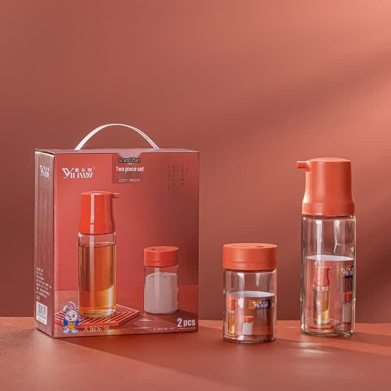 Glass Oil and Seasoning Dispenser Set