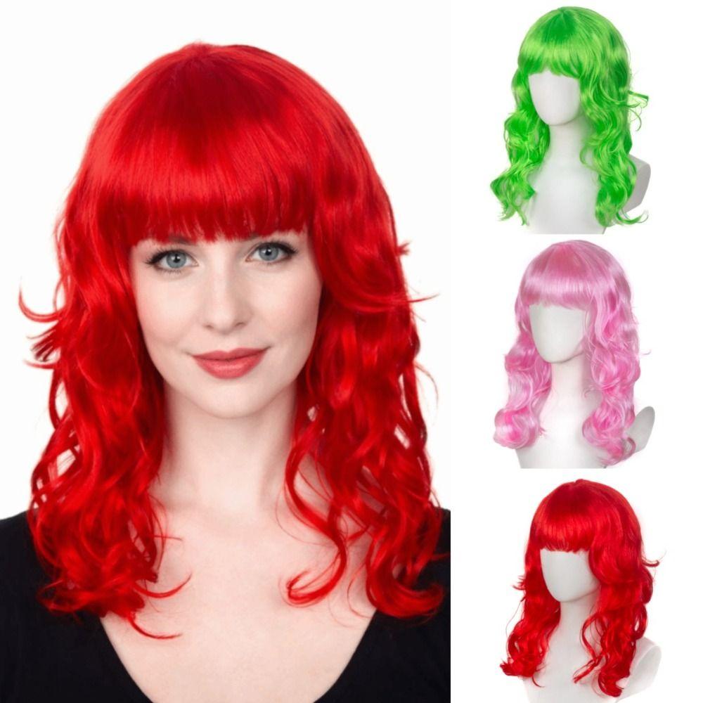 Harajuku Orange Blue Gold Grey Curly Wigs Cosplay Women Layered Wigs Long Curly Wave Wig  for Women