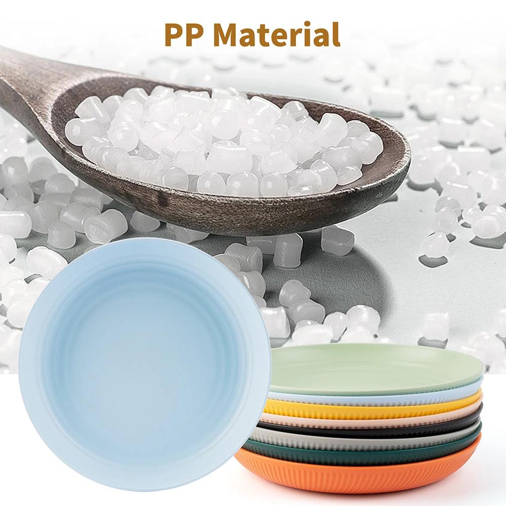 4Pcs 20cm Lightweight Unbreakable Wheat Straw Plates Deep Dinner Plate for Kids Toddler Adult Dishwasher Microwave Safe