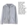 Spring Autumn Unisex Hoodie Solid Color Smooth Zipper Long Sleeve Hooded Coat Loose Ribbed Cuff Sweatshirt Streetwear