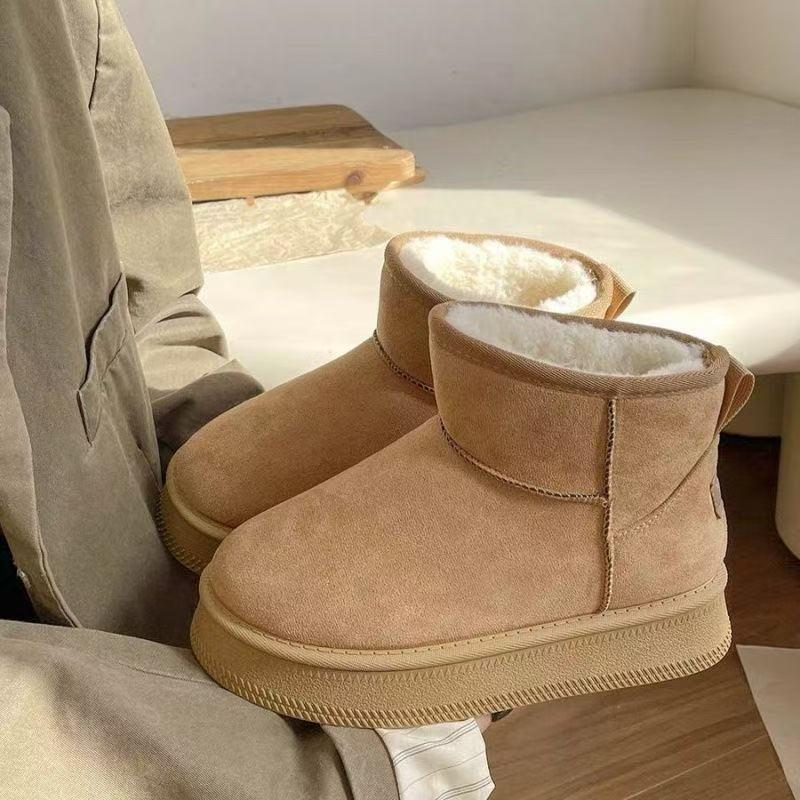 Thick-soled snow boots winter new warm plush cotton shoes non-slip piled thickened short boots