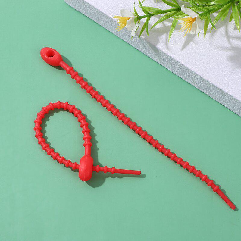 Self-Locking Silicone Cable Tie - Cartoon DIY Key Ring Reusable Clip