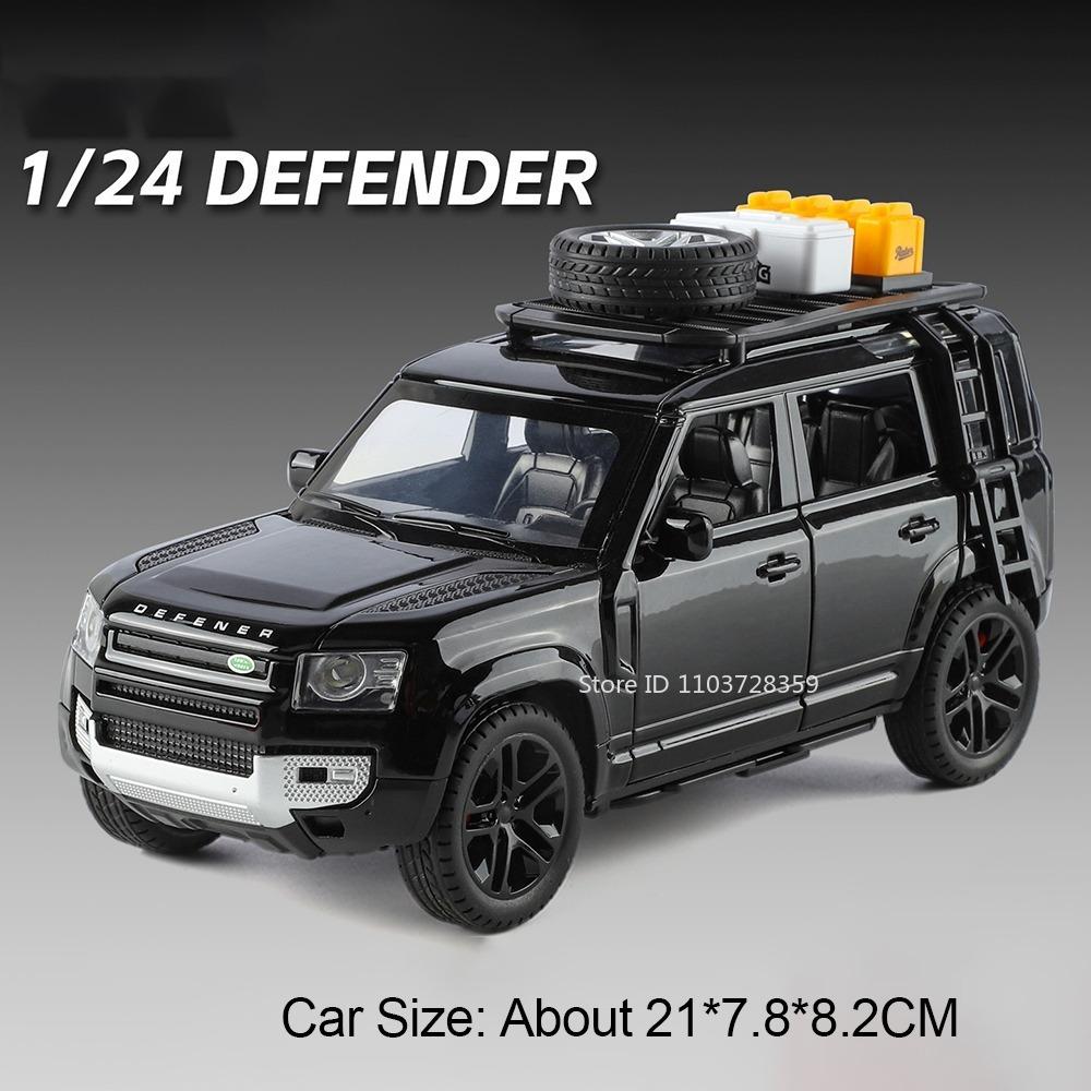 1:24 Model Toy Defender Range Rover Off-road Cars Alloy Diecast Shock Absorption Sound Light Doors Opened Home Decoration Models