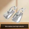 Curved Rod Retro Stainless Steel Rearview Mirror for Motorcycles and Sports Cars