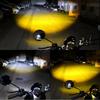 Dual Color Lights Motorcycle LED Spotlights Shock-proof Three-eye Lens Super Bright Headlights  Car