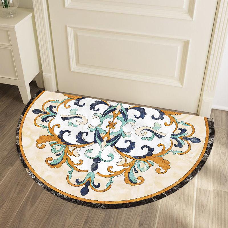 Simple Nordic Style Semi-circular Bath Mat Non-slip Bedroom Carpet High Quality Absorbent Mat Home Decoration Entrance Door Mats