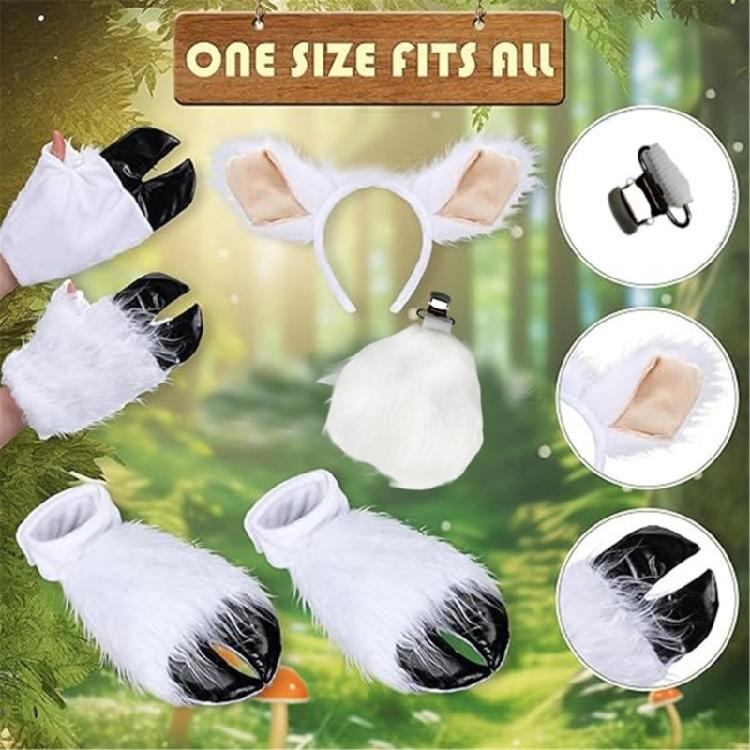 Crystal velutinous Sheep Costume Set With Lamb Ears Band For Halloween Party costume Props For Children Role Play