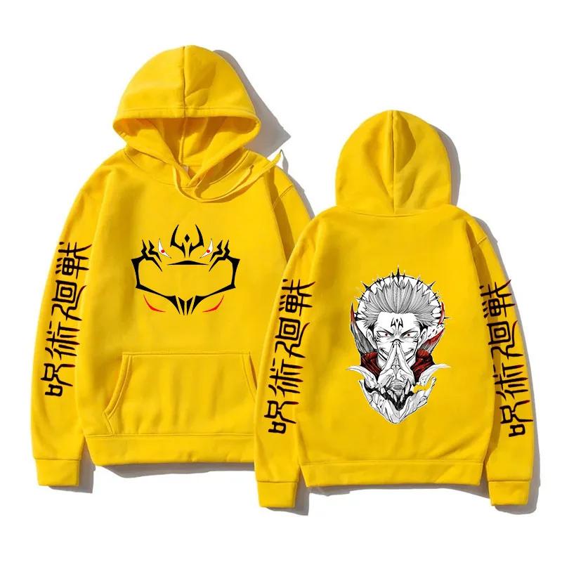 Funny Jujutsu Kaisen s dlouhým rukávem Ležérní mikiny Anime Ryomen Sukuna s potiskem Muži Ženy Móda Harajuku Mikina Oblečení