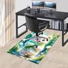 1pc Anime Cute Bear Chair Mat - Office Desk Pad with Green Leaves and Flowers Design, Non-Slip Rug for Home Decor, Suitable for All Seasons, Perfect G