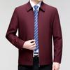 Frühlings- und Herbst-High-End-Herrenjacken, Business-Casual-Revers-Herrenjacken aus Maulbeerseide für Väter mittleren und höheren Alters