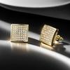 Stud Earrings with Zircon for Men Gold Color Punk Hip Hop Piercing Cartilage Earring Retro Trend  Fashion Women's Jewelry OHE047