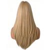 European and American Women's Long Straight Blonde Wig, Golden Gradient Straight Bangs High-Temperature Fiber Hairpiece