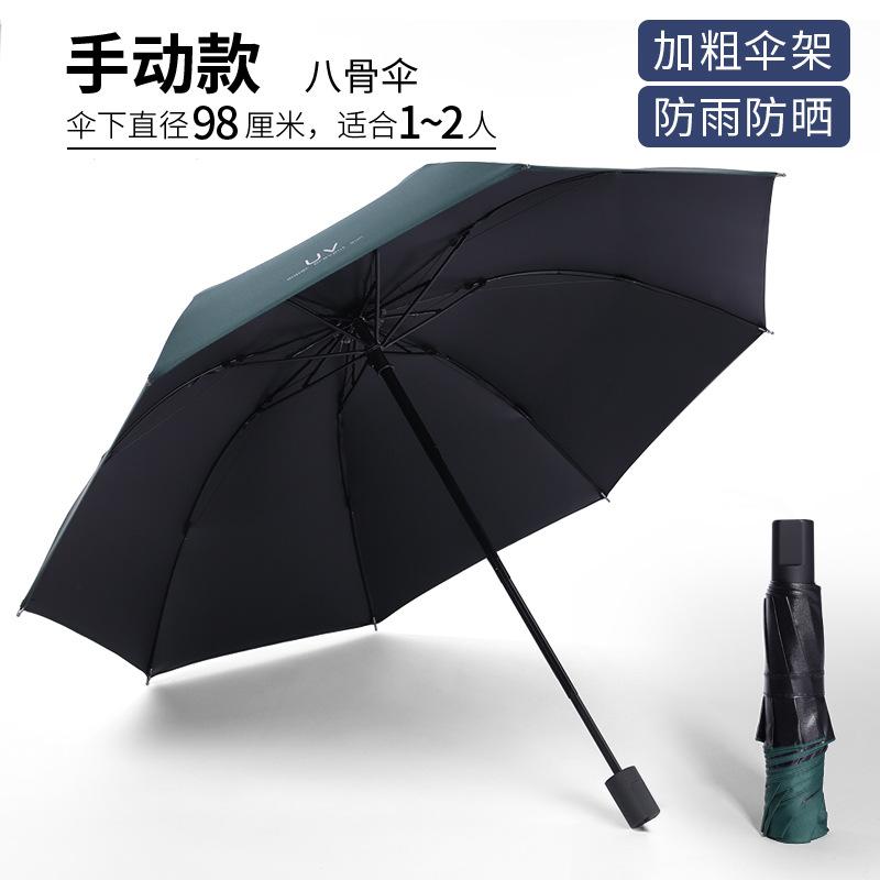 Sun umbrella Small fresh vinyl UV protection parasol Women's sunscreen three-fold umbrella Umbrella folding light