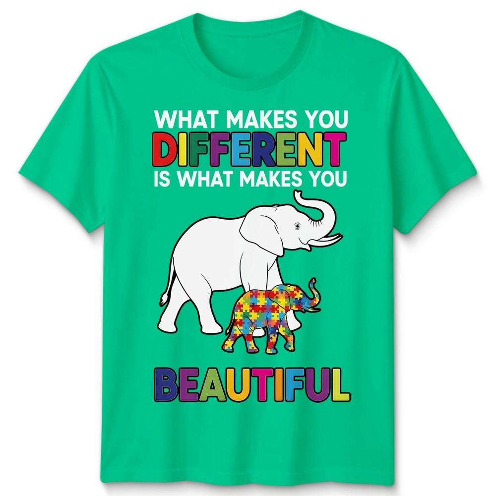What Makes You Different Autism Awareness Elephant Puzzle Unisex Tshirt S