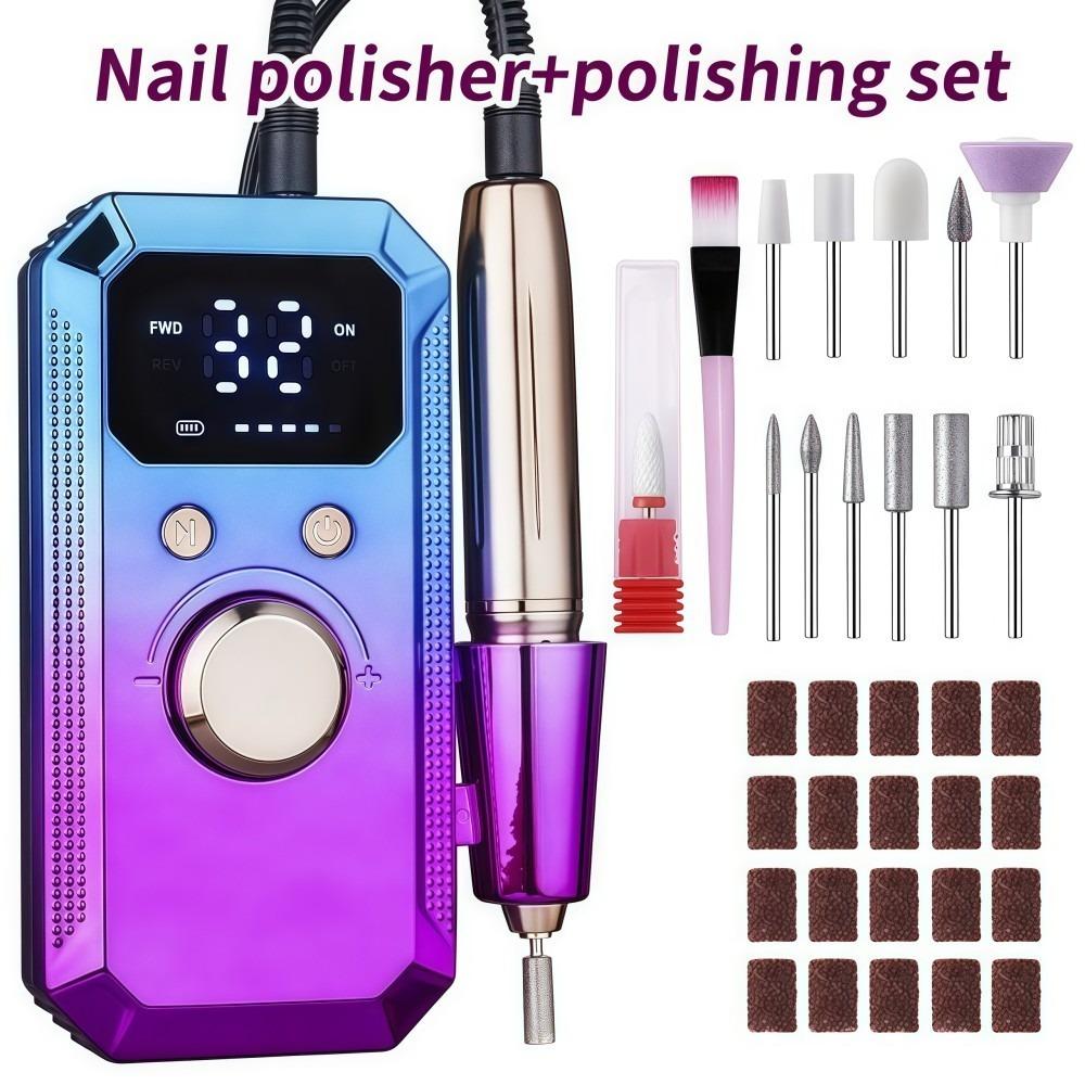 Rechargeable Electric Nail Polishing Grinder LED Display Nail Grinder Nail Tools