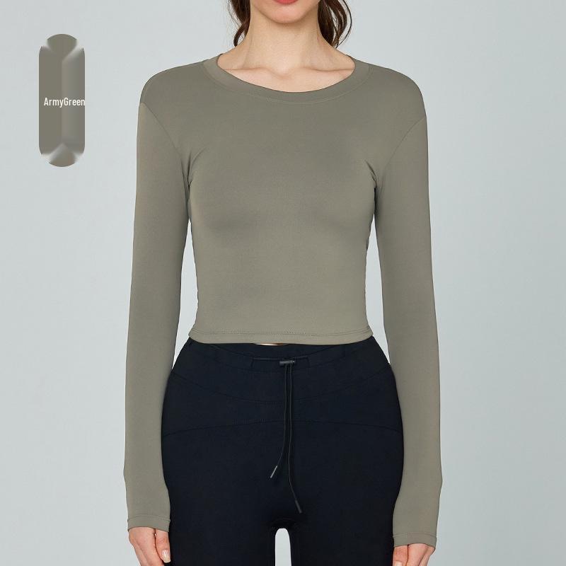 

Женский топ для йоги с длинным рукавом и нагрудными вкладышами - Сексуальный, стильный, дышащий для осенне-зимнего бега и фитнеса Small