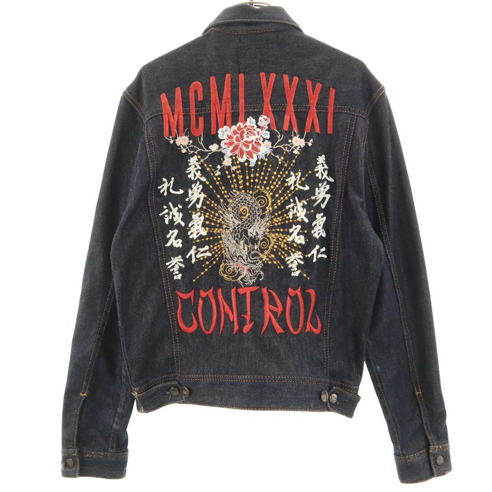 

Guess Back embroidery Denim Jacket S Indigo Denim jacket trucker Men s Used