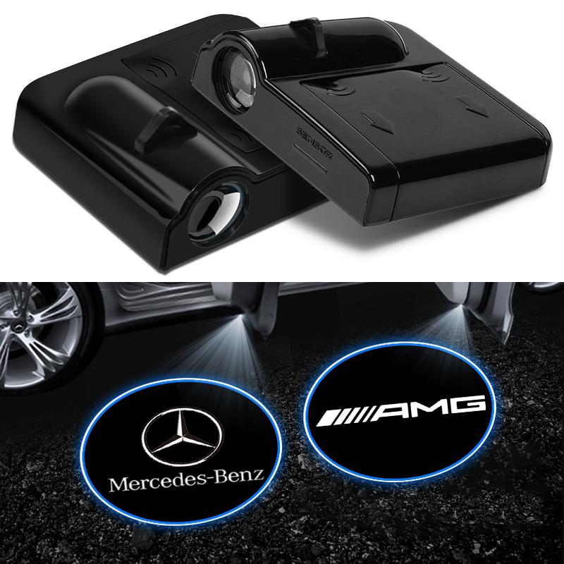 2Pcs Car Door Emblem Light LED Welcome Lamp Wireless Laser Projector For Mercedes Benz GLK GLA A B C E R G Class C180 S200 S300 W176 W246 W205 W213