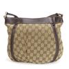 Gebrauchte GUCCI Schultertasche 203257 Abbey GG Canvas beige Dunkelbraun Diagonal getragen