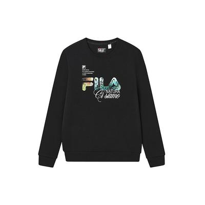 Fila FW22 הדפס אותיות קז'ואל סריג פולאובר סווטשירט גברים סווטשירט שחור F11M248206FBK