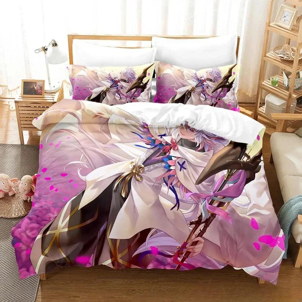 3D Print Anime Fate Grand Order, Merlin Bedding Set Single Twin Full Queen King Size Bed Set Aldult Kid Bedroom Duvet Cover Sets