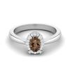 0.64 Ctw Oval Smoky Quartz 925 Sterling Silver Solitaire Accents Women Anniversary Ring