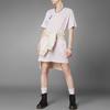 Adidas Trefoil Solid Color Logo Embroidered V-Neck Short Sleeve Dress Women dresses Pink HT4948