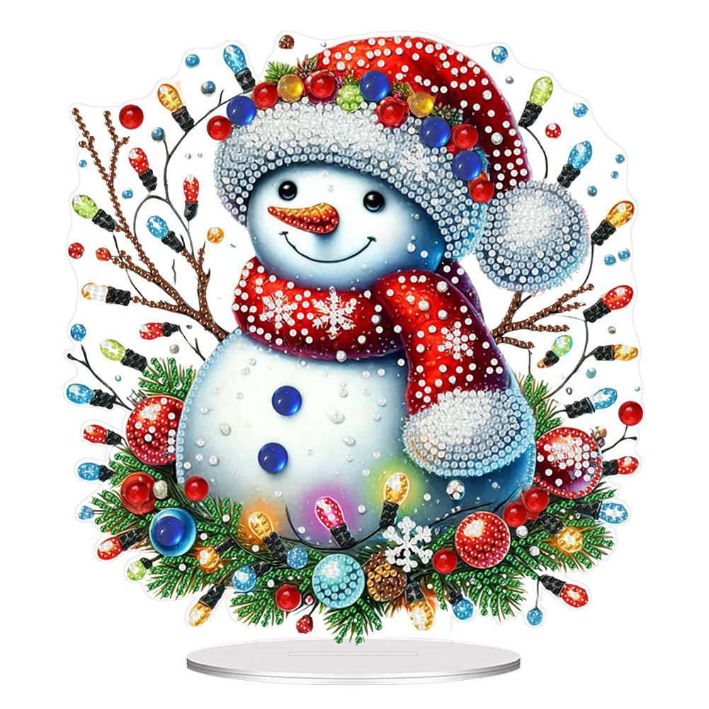 2D Flat Xmas DIY Special Shape 5D DIY Diamond Art Tabletop Decorations Diamond Painting Desktop Decorations for Adults Beginner