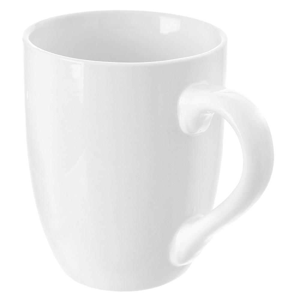 White Porcelain Mug for Drinking Coffee, Tea, Herbs, Beverages, Large 300 ml