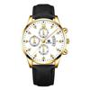 Mens Roman Leather Quartz Watch With Calendar Decor For Business Professionals
