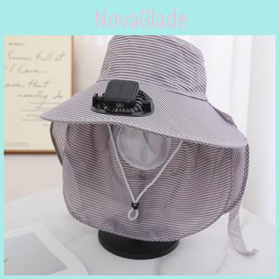 Sun Energy Rechargeable Farmer Hat With Builtin Fan For Outdoor Sun Protection And Cooling