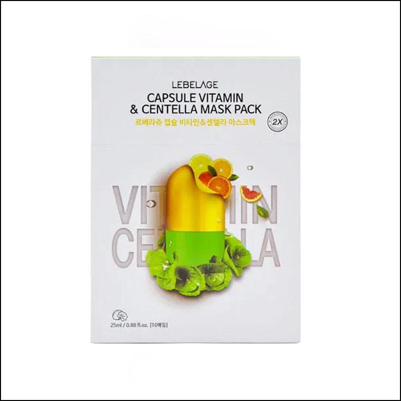 Lebelage Capsule Vitamin & Centella 2X Mask Pack (25ml*10) / exp 2026.12.09
