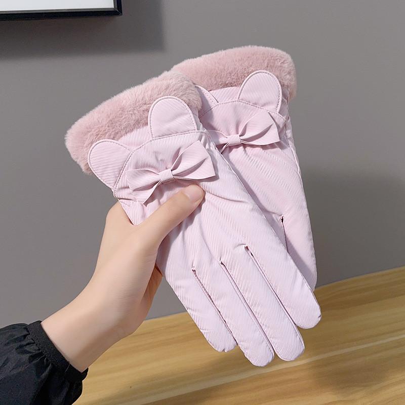 Winter Warm Touchscreen Gloves For Women With Thick Cotton Fleece For Cycling And Travel