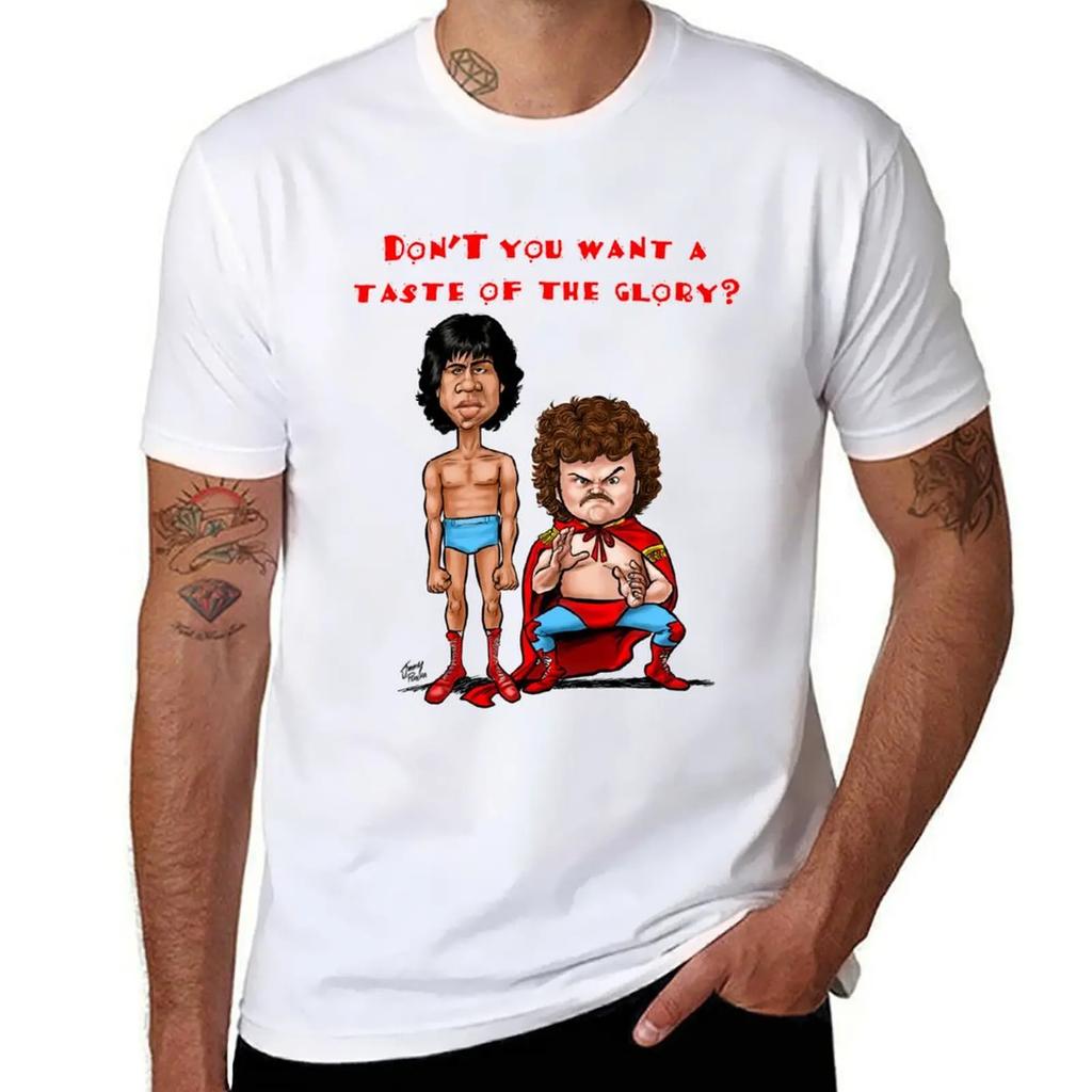 Nacho Libre Taste of the Glory T-shirt Funnys Oversizeds Mens Plain T Shirts