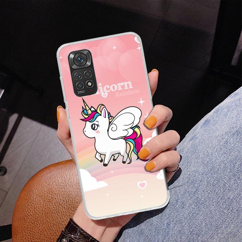 Pink Unicorn Rainbow Phone Case For Xiaomi Redmi Note 15 14 13 12S 12 11 Pro Plus 14S 11S 11E 10 10S 11T 5G Personalized Cover R