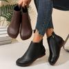 Autumn and Winter Flat-soled Soft-soled Women's Shoes Short Boots Retro Casual Cross-leather Boots