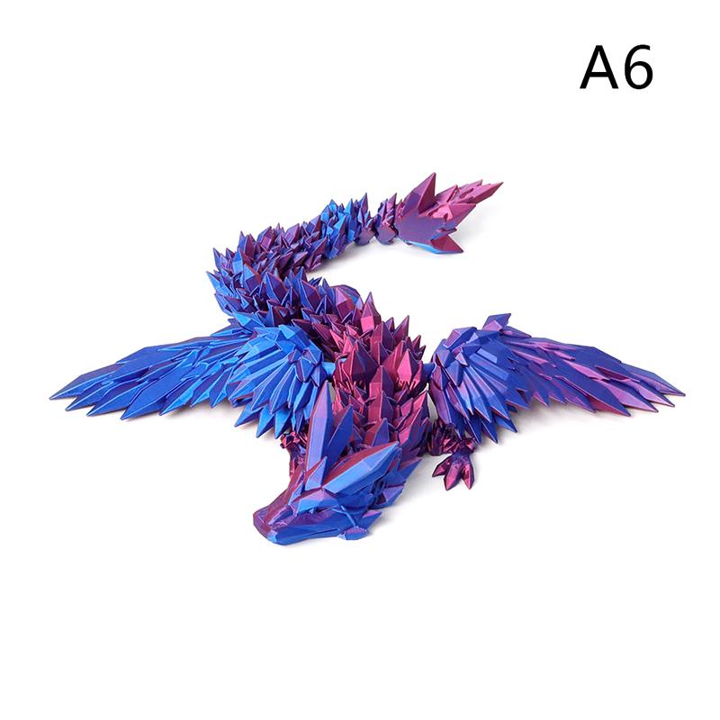3D Printed Flying Dragon Articulated Dragon Western Style Joint Movable Dragon Model Home Desktop Craft Ornament