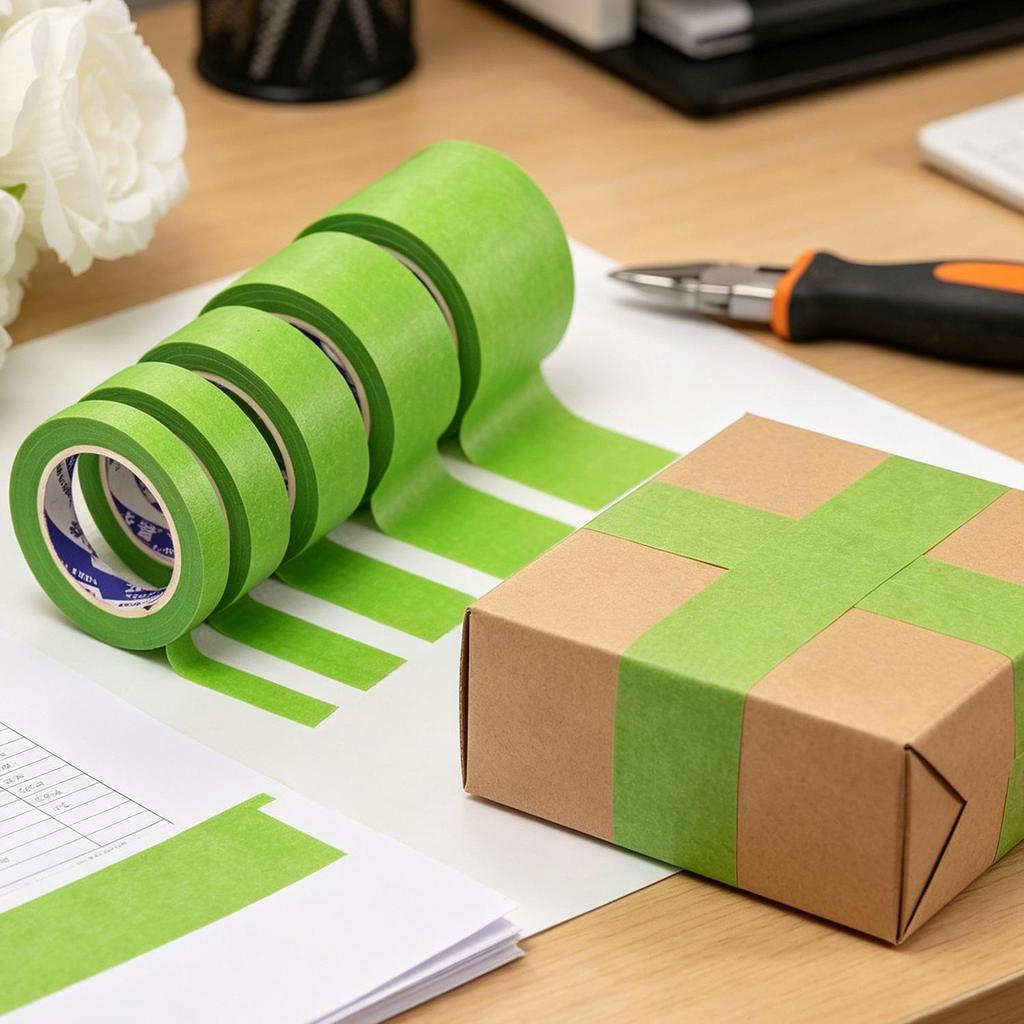 Green Paint Masking Tape Easy Apply Remove Strong Adhesion Hand Tearable For Painting Walls Cars Furniture Glass DIY ProjectsPinstriping Tape 3