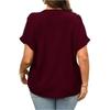 Women's Fashionable Casual Loose-Fit Comfortable V-Neck Mesh Sequin Plus Size Top