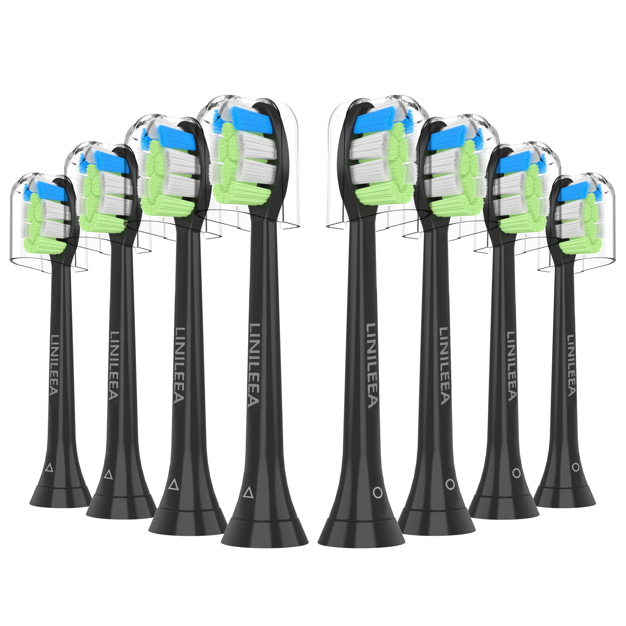 

Улучшенная сменная щетка для электрической зубной щетки LINILEEA, совместимая с Philips Sonicare DiamondClean Regular Black [модель 2024 года], головки, 8 шт., чёрный