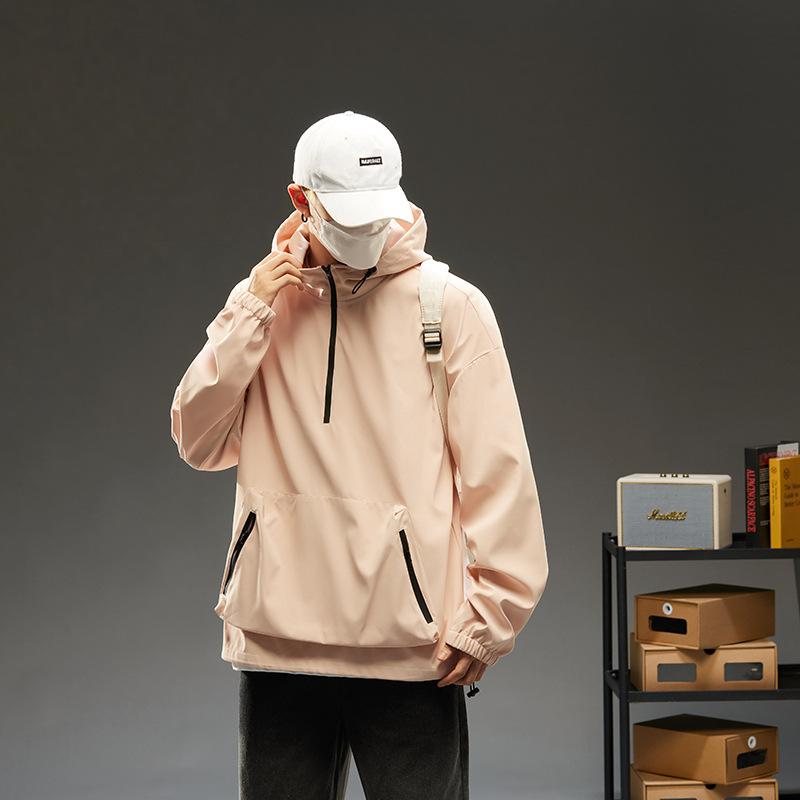 Loose Jacket Men's Spring and Autumn Fashion Top Handsome Youth Shoulder-down Popular Casual Pullover Jacket