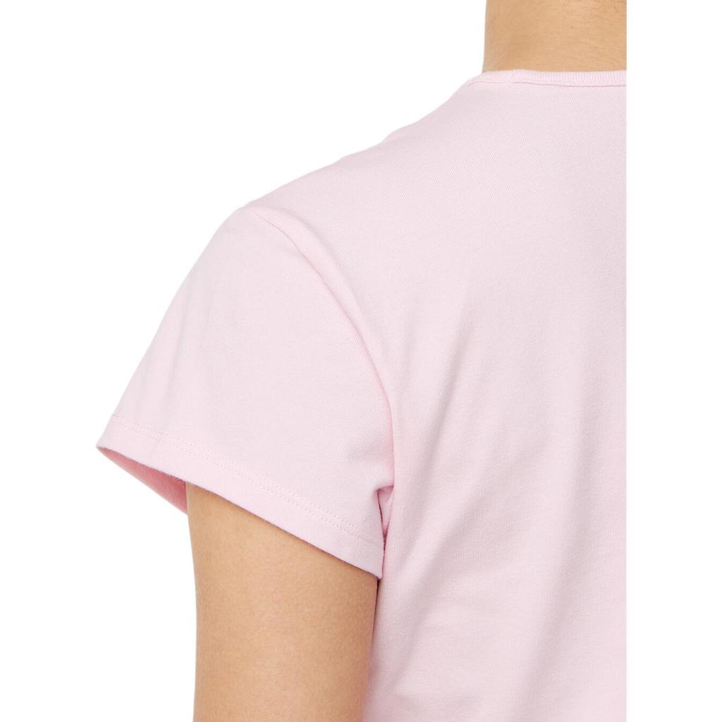 Calvin Klein Letter Round Neck Slim Fit T-Shirt Women Tops Pink 47B828G7UD