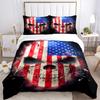 3pcs bedding set Patriotic Skull Includes 1 Comforter + 2 Pillowcases, Without Pillow Inserts, Soft Comfortable, Lightweight Breathable, Pri