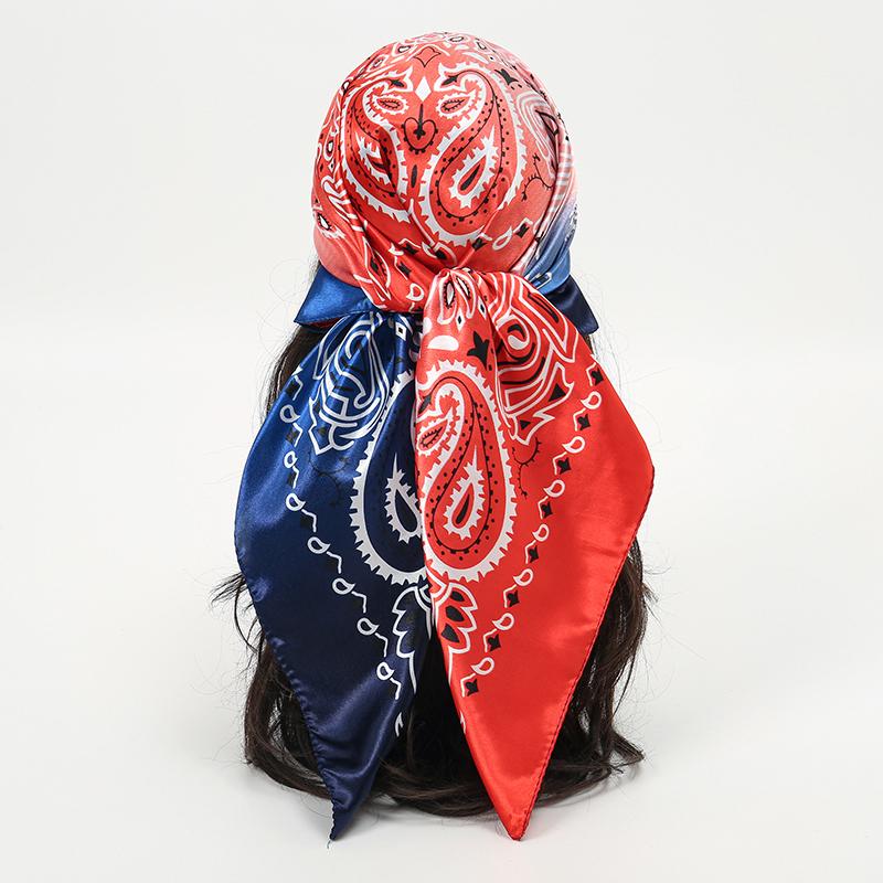 90x90CM Square Scarf New Luxury Design Popular Silk Style The Four Seasons Scarves Women Sunscreen Beach Kerchief Hijab