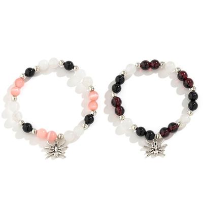 2pcs Horror Spiders Couple Bracelet Halloween Cosplay Costume Wrist Chain Trend Friendship Bangle for Daily Wear Jewelry