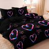 3pcs Set Valentine'S Day Romantic Couple 3d Heart Design Duvet Cover Set, Featuring Abstract Patterns Suitable For All Seasons