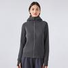 Winter Yoga Clothing Top Outdoor Sports Running Jacket Women Fall and Winter Fleece Cardigan Slim-Fit Hood Sweatshirt Women